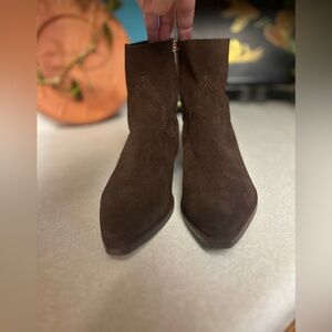Steve Madden Dark Brown Suede Ankle Booties